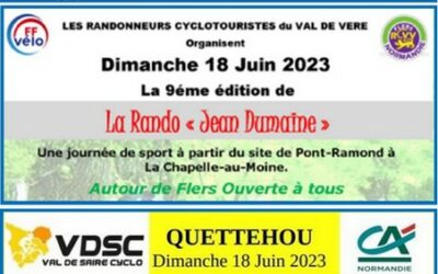 Idées de Sortie : 17 et 18 Juin 2023 : D’un bout à l’autre de la région, des organisations regroupant Route, VTT et Marche